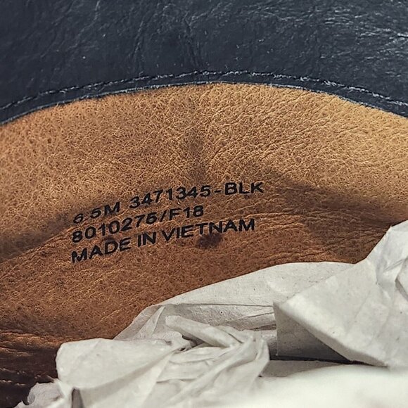 Frye Jennifer Heeled Western Ankle Boot Womens 6.5 Black Leather Pointed Toe - Picture 9 of 13